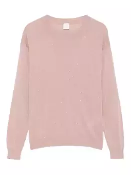Свитер с круглым вырезом и пайетками Eleventy, розовый
