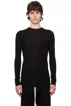 Свитер с круглым вырезом и рубчиками Hollywood Rick Owens, черный