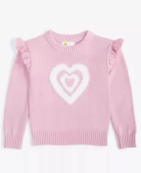 Свитер с круглым вырезом и сердечками для девочек-малышей Epic Threads, розовый