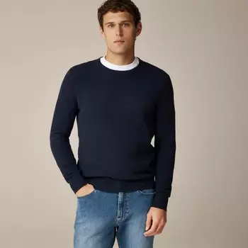 Свитер с круглым вырезом из хлопчатобумажной пряжи пике J.Crew, синий