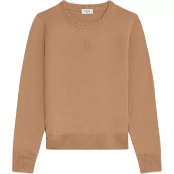 Свитер с круглым вырезом из кашемира Heritage CELINE, Camel