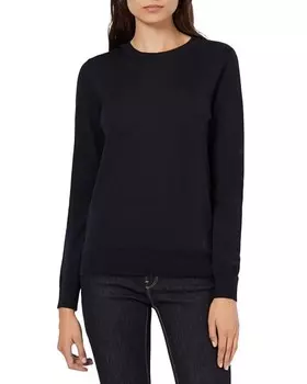 Свитер с круглым вырезом из мериносовой шерсти Emporio Armani, цвет Blue