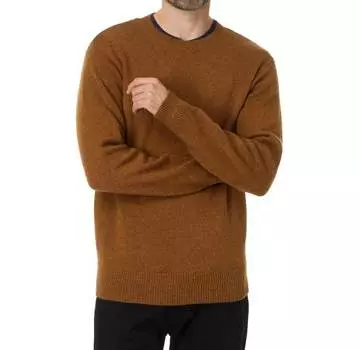 Свитер с круглым вырезом из шетландской шерсти цвета «Кармель-меланж» PENDLETON, цвет carmel heather