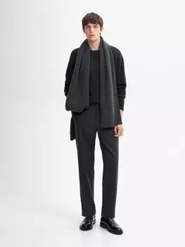 Свитер с круглым вырезом из смеси шерсти и кашемира Massimo Dutti, черный