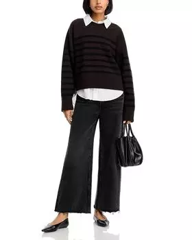 Свитер с круглым вырезом из смеси шерсти Бриджит rag & bone, коричневый