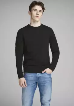 Свитер с круглым вырезом Jack & Jones "BASIC KNIT CREW NECK", черный