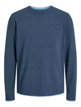 Свитер с круглым вырезом Jack & Jones "JJBRANDY KNIT CREW NECK", синий