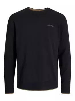 Свитер с круглым вырезом Jack & Jones "JJBRANDY KNIT CREW NECK", черный