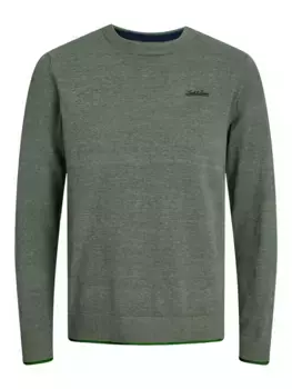 Свитер с круглым вырезом Jack & Jones "JJBRANDY KNIT CREW NECK", зеленый