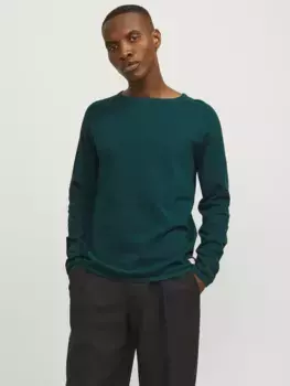 Свитер с круглым вырезом Jack & Jones "JJEHILL KNIT CREW NECK NOOS", цвет Deep Teal Detail:Twist