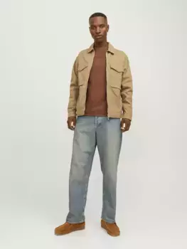 Свитер с круглым вырезом Jack & Jones "JJEHILL KNIT CREW NECK NOOS", цвет Mocha Bisque Detail:Twist
