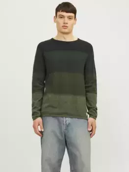Свитер с круглым вырезом Jack & Jones "JJEHILL KNIT CREW NECK NOOS", зеленый