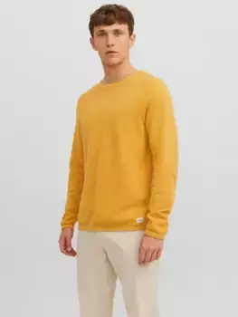 Свитер с круглым вырезом Jack & Jones "JJEHILL KNIT CREW NECK NOOS", цвет Honey Gold