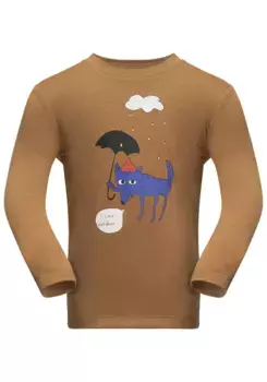 Свитер с круглым вырезом Jack Wolfskin "GLEELY LONGSLEEVE K", цвет Autumn-Leaves