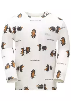 Свитер с круглым вырезом Jack Wolfskin "GLEELY PRINT LONGSLEEVE K", белый