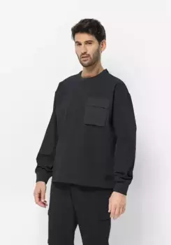 Свитер с круглым вырезом Jack Wolfskin "WANDERMOOD PULLOVER M", черный