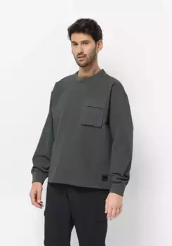 Свитер с круглым вырезом Jack Wolfskin "WANDERMOOD PULLOVER M", зеленый