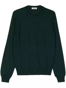 Свитер с круглым вырезом Jil Sander, зеленый