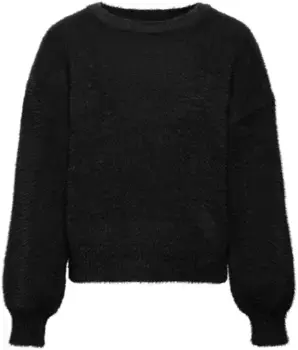 Свитер с круглым вырезом Kids Only "KOGNEWPIUMO L/S PULLOVER CP KNT NOOS", черный