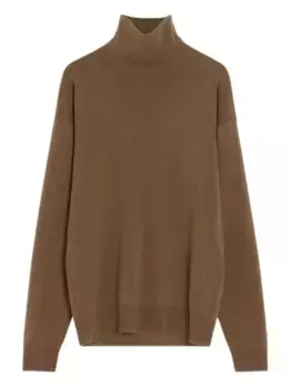 Свитер с круглым вырезом LEMAIRE, коричневый