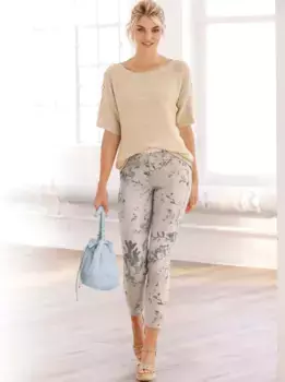 Свитер с круглым вырезом LINEA TESINI by Heine "Пуловер", цвет Sand