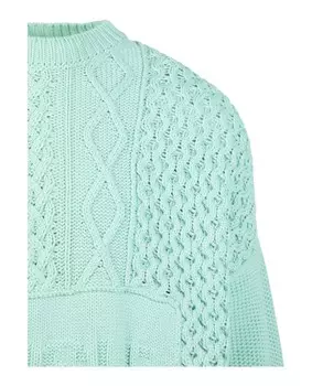 Свитер с круглым вырезом лоскутной вязки AMBUSH, зеленый