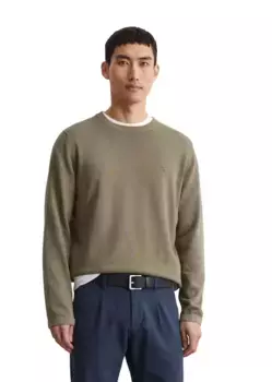 Свитер с круглым вырезом Marc O'Polo, выполненный из смеси органического хлопка и кашемира, коричневый