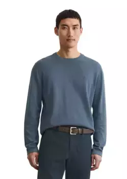 Свитер с круглым вырезом Marc O'Polo, выполненный из смеси органического хлопка и кашемира, синий