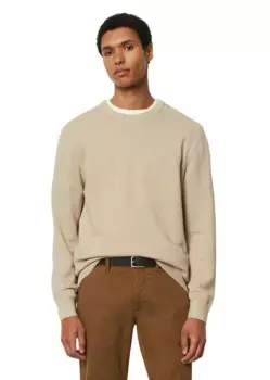 Свитер с круглым вырезом Marc O'Polo "с тонкой структурой пике", бежевый