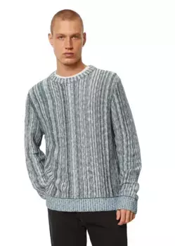 Свитер с круглым вырезом Marc O'Polo DENIM "из разноцветной пряжи из органического хлопка", синий