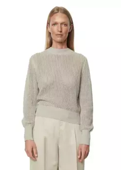 Свитер с круглым вырезом Marc O'Polo "из органической смеси хлопка и льна", серый