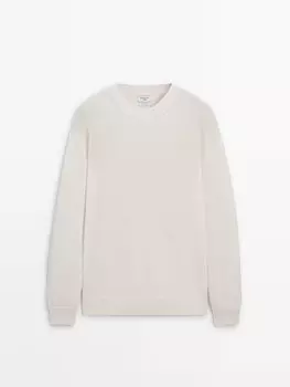Свитер с круглым вырезом Massimo Dutti, бежевый