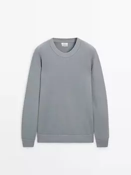 Свитер с круглым вырезом Massimo Dutti, синий