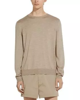 Свитер с круглым вырезом Melange ZEGNA, коричневый/бежевый
