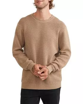 Свитер с круглым вырезом, окрашенный в готовой одежде Marine Layer, цвет Tan/Beige