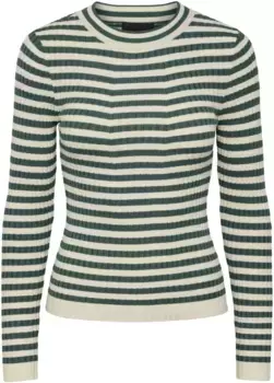 Свитер с круглым вырезом "PCCRISTA LS O-NECK KNIT NOOS BC" Pieces, зеленый