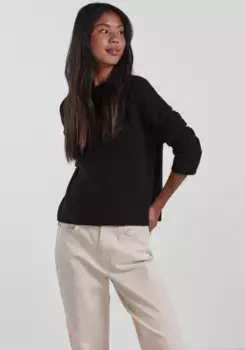 Свитер с круглым вырезом "PCELLEN LS O-NECK KNIT NOOS BC" Pieces, черный