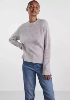 Свитер с круглым вырезом "PCELLEN LS O-NECK KNIT NOOS BC" Pieces, серый