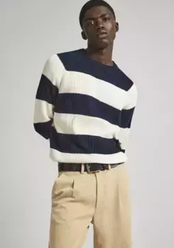 Свитер с круглым вырезом Pepe Jeans "Pepe Pullover MILES", белый