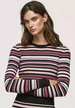 Свитер с круглым вырезом Pepe Jeans "TIFFANI", с тонкой ребристой структурой, напоминающий колечко, цвет Bunt