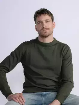 Свитер с круглым вырезом Petrol Industries "Round Neck Basic", зеленый