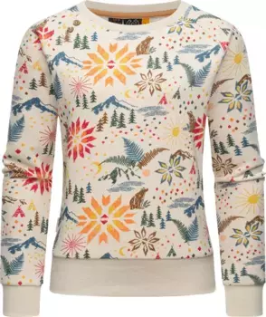 Свитер с круглым вырезом Ragwear "Johanka Print", стильный женский свитер с классным принтом, бежевый