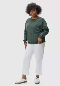 Свитер с круглым вырезом Ragwear "Johanka Triangles Plus", модный женский свитер с принтом по всей поверхности, зеленый