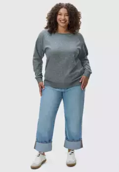 Свитер с круглым вырезом Ragwear "Johanka Triangles Plus", модный женский свитер с принтом по всей поверхности, серый