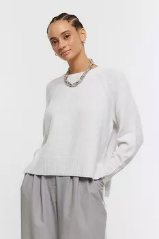 Свитер с круглым вырезом River Island, серый