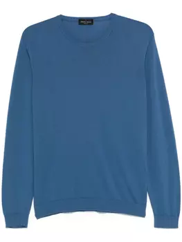 Свитер с круглым вырезом Roberto Collina, синий