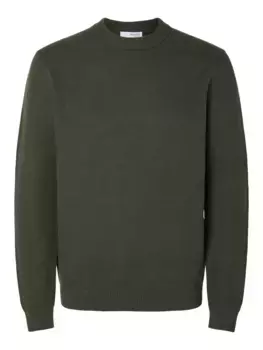 Свитер с круглым вырезом SELECTED HOMME "SLHDANE LS KNIT STRUCTURE CREW NECK NOOS", цвет Forest Night