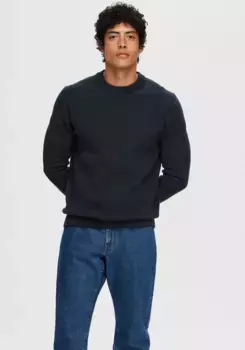Свитер с круглым вырезом SELECTED HOMME "SLHDANE LS KNIT STRUCTURE CREW NECK NOOS", цвет Sky Captain