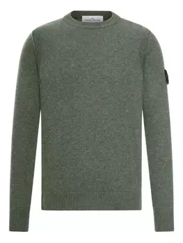 Свитер с круглым вырезом Stone Island, зеленый