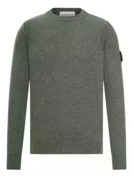 Свитер с круглым вырезом Stone Island, зеленый